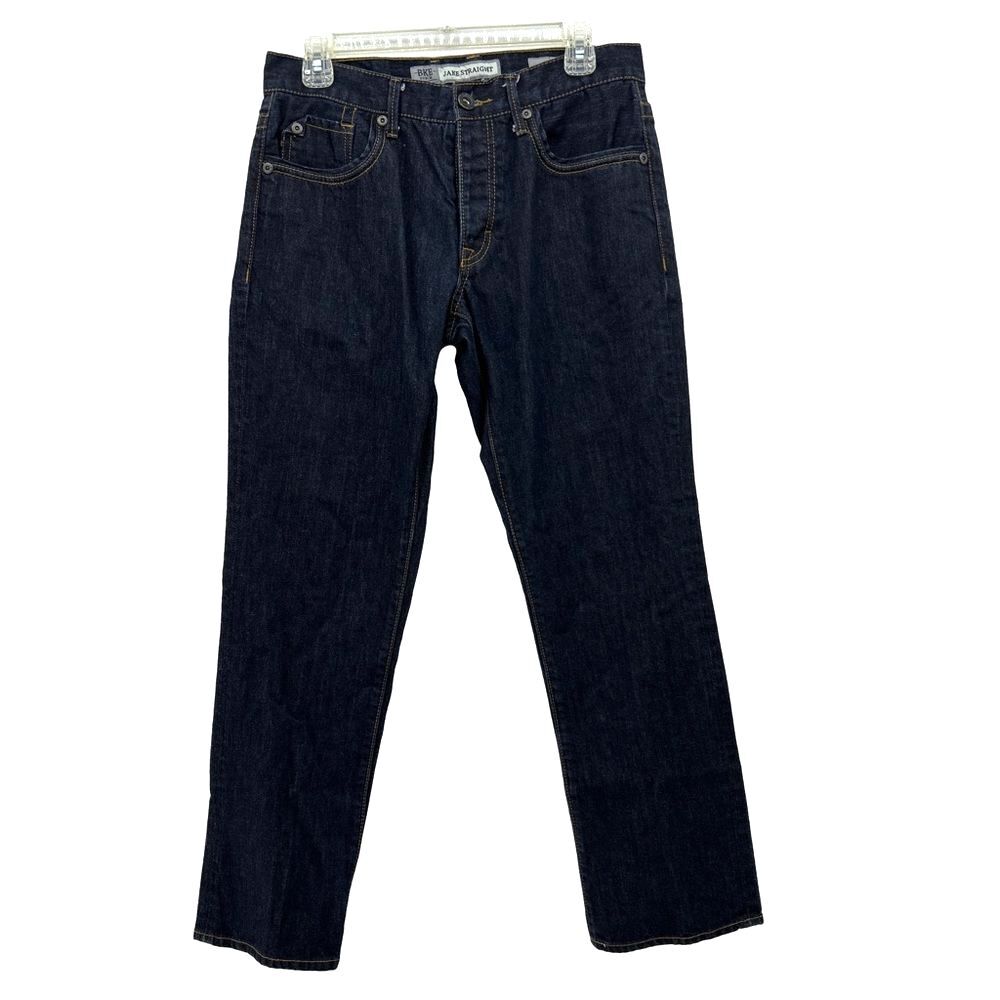 BKE Men's Deep Indigo Jake Straight Jeans 31S 31X29